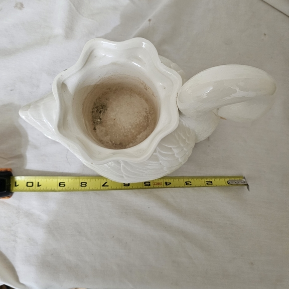 Vintage 1984 Gator Mold Co Ceramic Swan Planter Vase White - Picture 3 of 9